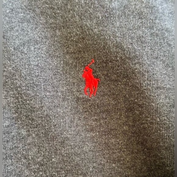 Vintage Polo Ralph Lauren Zip Up Hoodie Gray Waffle Jacket Size XL Red Pony Logo - Picture 5 of 10